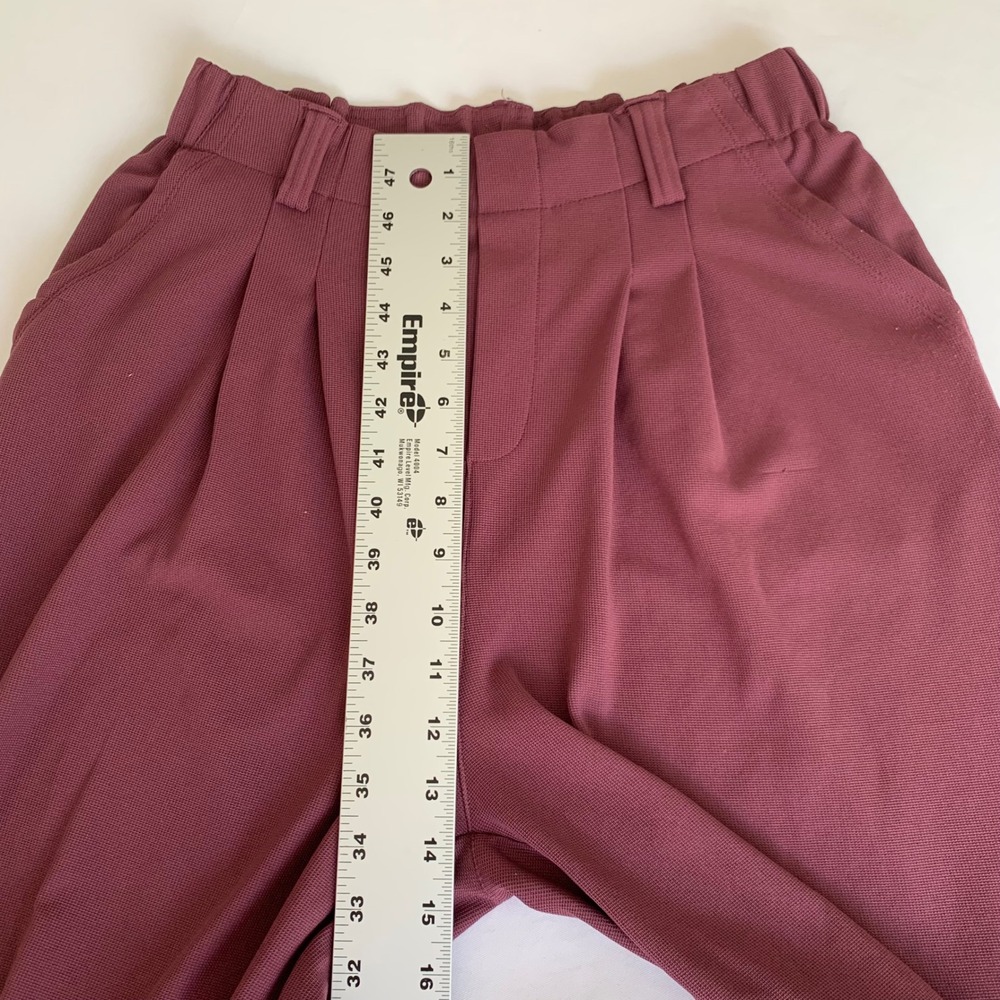 Halara Pants Waffle Women S Plum Wine Wide Leg Pleated High Rise Office Career - Picture 6 of 7